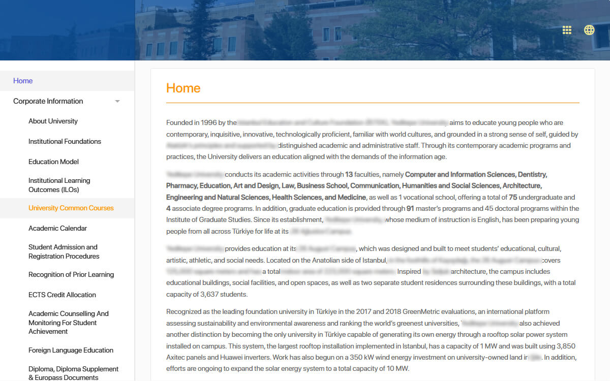 ECTS Information Package System - 1