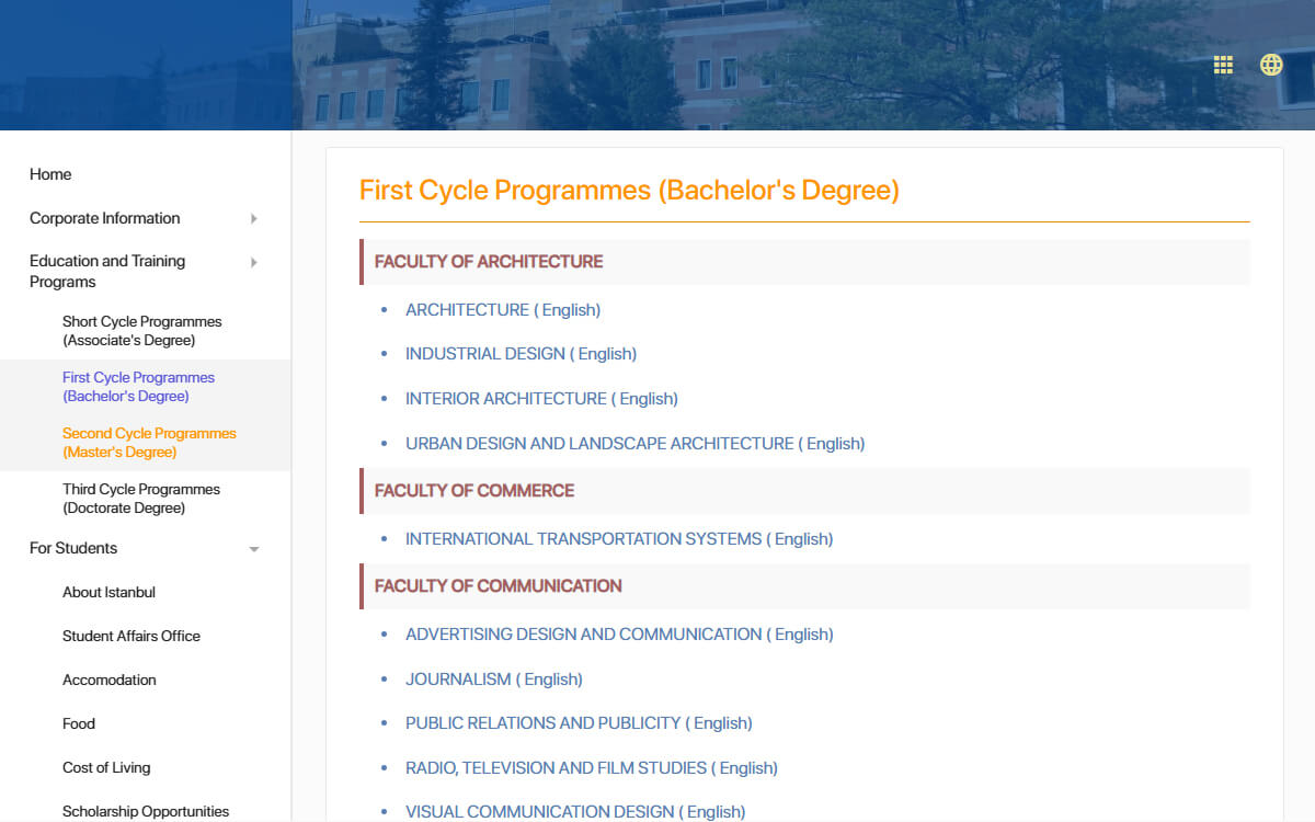 ECTS Information Package System - 2